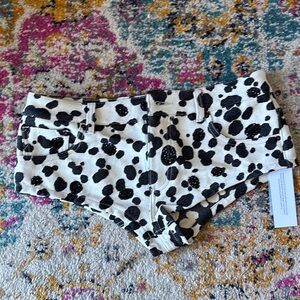 AREA Black and White Dalmatian micro shorts